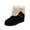 Black, variant on Snow Boots for Women,Cozy Mid Calf Winter Boots Fold Over Fringe Design Low Heel Two Way Wear Versatile Style for Women,Winter Boots for Women,Brown,6.5