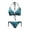 Teal Kintsugi-Inspired Marble Pattern, variant on Uourmeti Teal Gold Marble Halter Triangle Bikini Set - Sexy Tie Side Two Piece Swimsuit with Cutout Design for Beach Vacation & Pool Days