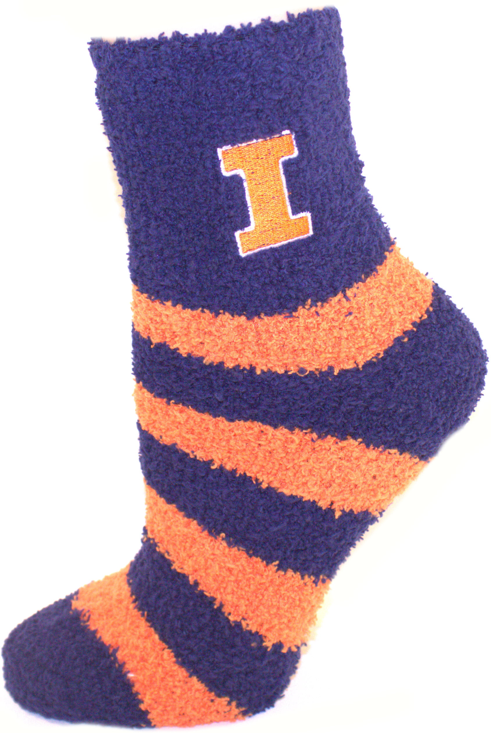 Orange One Size Donegal Bay NCAA Illinois Illini Unisex Illinios Fighting Illini Striped Fuzzy Lounge SocksIllinios Fighting Illini Striped Fuzzy Lounge Socks
