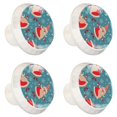thumbnail image 1 of 4 Pcs Santa Claus Knobs for Kitchen Cabinet Cupboard Dresser Bookcase Drawer Pulls Handles Round Home Decor, 1 of 5