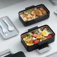 thumbnail image 4 of Matoen Bento Box Adult Plastic Single Layered Lunch Box Large Capacity Microwave Bento Box, White, 4 of 8
