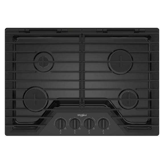 Whirlpool 30 Inch Gas Cooktop, 4 Burner in black WCGK5030PB