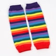 thumbnail image 5 of Namzi Guantes largos sin dedos a rayas, calentadores de brazos de punto para invierno para fiestas de punk rock/cosplay/góticas/navideñas - Estilo E, 5 of 5