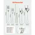 thumbnail image 2 of VEVOR 30-Piece Silverware Set, Food-Grade Stainless Steel Flatware Utensils, Mirror Finished Cutlery Set, Dishwasher Safe Eating Tableware for Kitchen Home, Service for 6, Include Knife Fork Spoon, 2 of 9