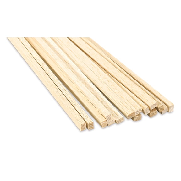Bud Nosen Balsa Wood Sticks - 1/4" x 3/8" x 36", Pkg of 15