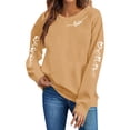 thumbnail image 6 of JTZGDY Love Heart Sweatshirts for Women Cute Valentines Day Long Sleeve Crewneck Pullover Tops Trendy Cozy Graphic Holiday T-Shirts Z01-Khaki M, 6 of 6