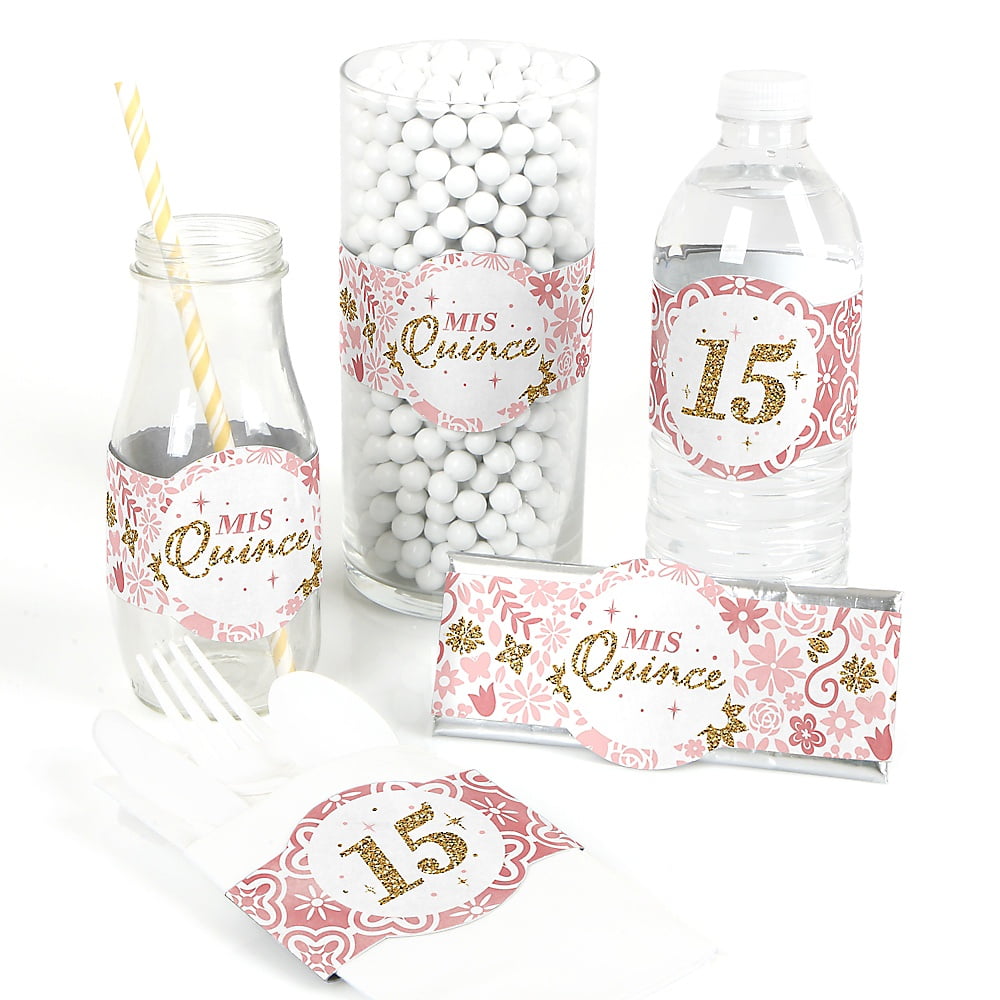 Mis Quince Anos DIY Party Supplies Quinceanera Sweet 15 Birthday Party DIY Wrapper Favors