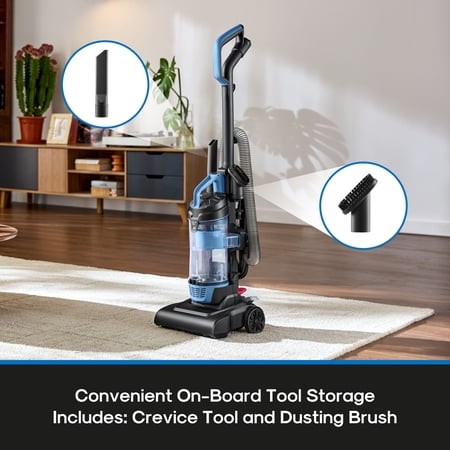 MAINSTAYS LIGHTWEIGHT BAGLESS UPRIGHT VACUUM CLEANER WITH BRUSH AND CREVICE TOOL