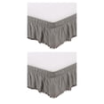 thumbnail image 3 of Inteprter Ambiente elegante y elegante en el hogar Funda para somier con volantes Faldas de cama duraderas Gris US-Full54*75in Gris EE.UU.-Full54*75in 2Conjunto, 3 of 6