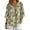 Bamboo Plant Print, variant on Casual Imitation Linen-Like Blouse for Holiday Travel, Lemon Pattern Comfortable Button Down Top Shirt Loose Fit, Size Large