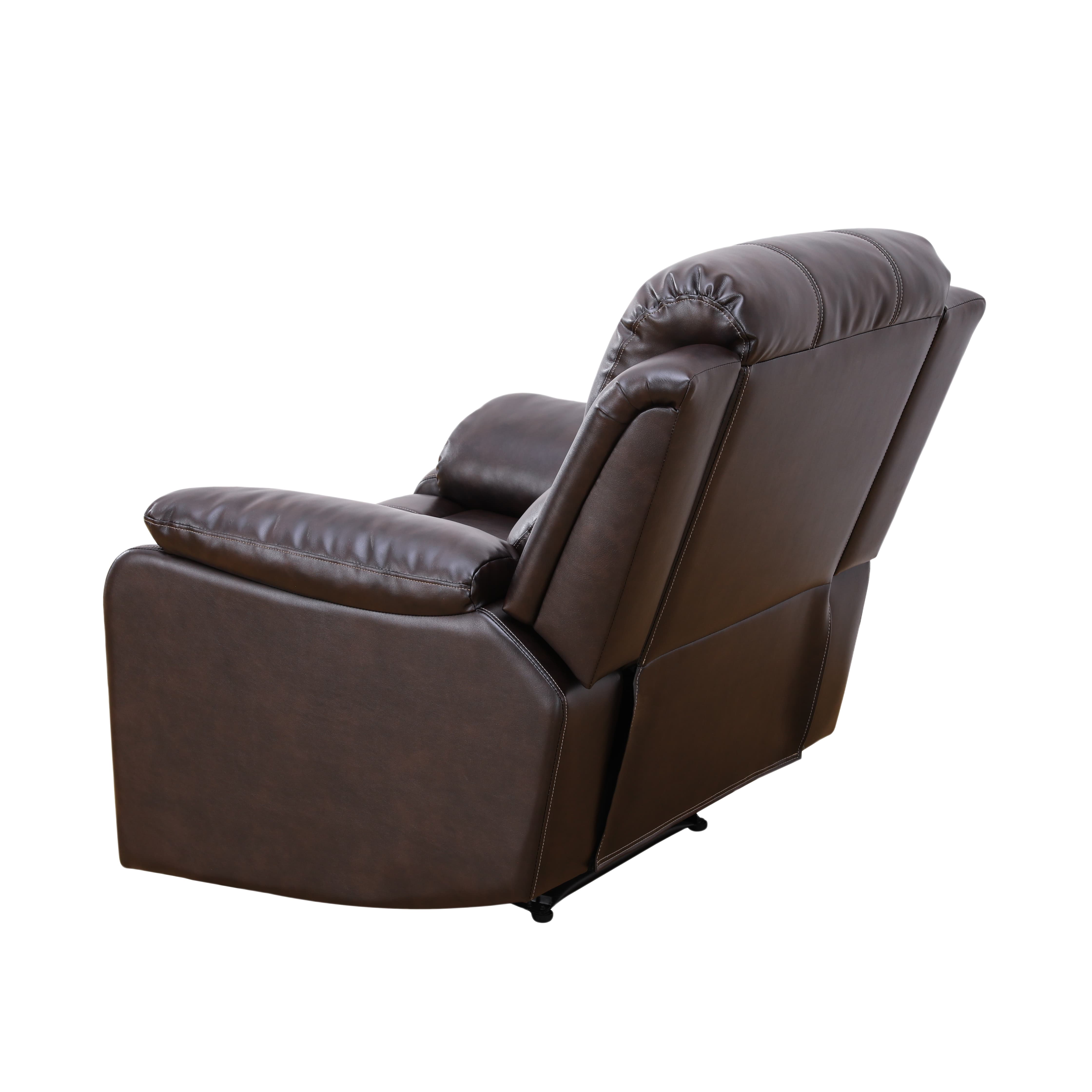MAYEERTY Power Recliner Chair, Breathable Leather Reclining Chair with Adjustable Backrest for Living Room, Brown
