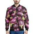 thumbnail image 4 of Chaquetas con cremallera y estampado de berenjena a la moda para hombre, abrigo vegetal con estampado 3D, chaqueta informal de calle con cremallera para mujer, sudadera de manga larga, 4 of 5