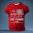 thumbnail image 2 of 250 Anniversary Usa Shirt Men's Shirts Short Sleeve Vintage 250 Years American 1776-2026 250th Birthday Usa T-Shirt Breathable Oversized America Pullover Tee, 2 of 6