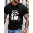 thumbnail image 2 of Camiseta de manga corta para hombre, estilo casual, con grafiti y mapache, cuello redondo., 2 of 8