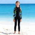 thumbnail image 2 of Girls Swimsuit Surfing Suit Girls Long Sleeve Gradient Floral Print Swimsuit Full Leg Coverage Diving Suit Performance Swimwear for Children, 2 of 5