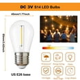 thumbnail image 5 of Solar String Light Bulbs, DC 3V Low Voltage, Shatterproof Waterproof S14 LED Bulbs, E26 Medium Base 1W Warm White 2700K 25 Pack., 5 of 8