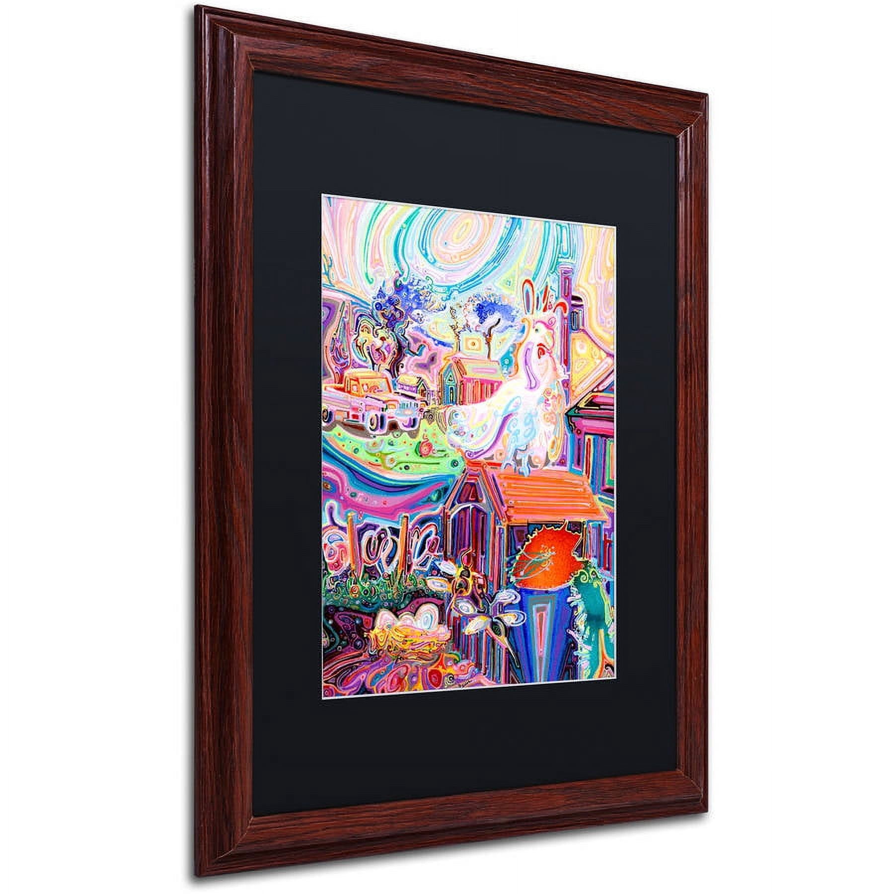 Trademark Fine Art "Poppycock" Canvas Art by Josh Byer, Black Matte, Wood Frame