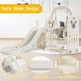 thumbnail image 3 of Pirecart 5 in 1 Toddler Slide and Swing Set, Large Toddler Slide Climber Playset Indoor Outdoor Kids Slide with Basketball Hoop, White, 3 of 10