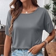 thumbnail image 5 of Short Sleeve T Shirts for Womens Summer Business Casual Tops Loose Basic Outfits, 5 of 6