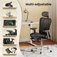 thumbnail image 3 of GALAXHERO Ergonomic Mesh Office Chair, High Back Reclining Desk Chair with Retractable Footrest & Adjustable Lumbar Support, Tilt Function, Heavy Duty SGS Class 4 Gas Lift, for Gaming & Work, Black, 3 of 7