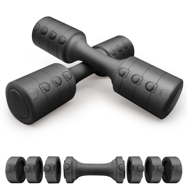 Mancuernas Ajustables, Juego de Pesas de Mano Ajustables, 2, 3, 4, 5 Libras, Múltiples Opciones de Peso, Juego de 2 Mancuernas Ajustables con Mango Antideslizantede, Entrenamiento de Fuerza