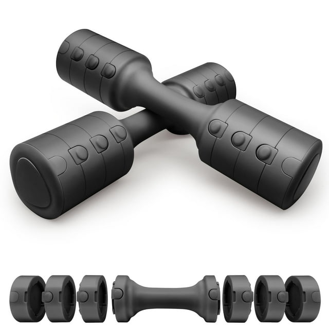 Mancuernas Ajustables, Juego de Pesas de Mano Ajustables, 2, 3, 4, 5 Libras, Múltiples Opciones de Peso, Juego de 2 Mancuernas Ajustables con Mango Antideslizantede, Entrenamiento de Fuerza