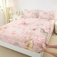 thumbnail image 3 of Feelyou Dreamy Pink Butterfly Full Size Sheets, Romantic Flower Bed Sheets, Teens Kids Girls Women Sheet Sets, Ultra Soft Bedroom Decor, 4 Pieces, 3 of 7