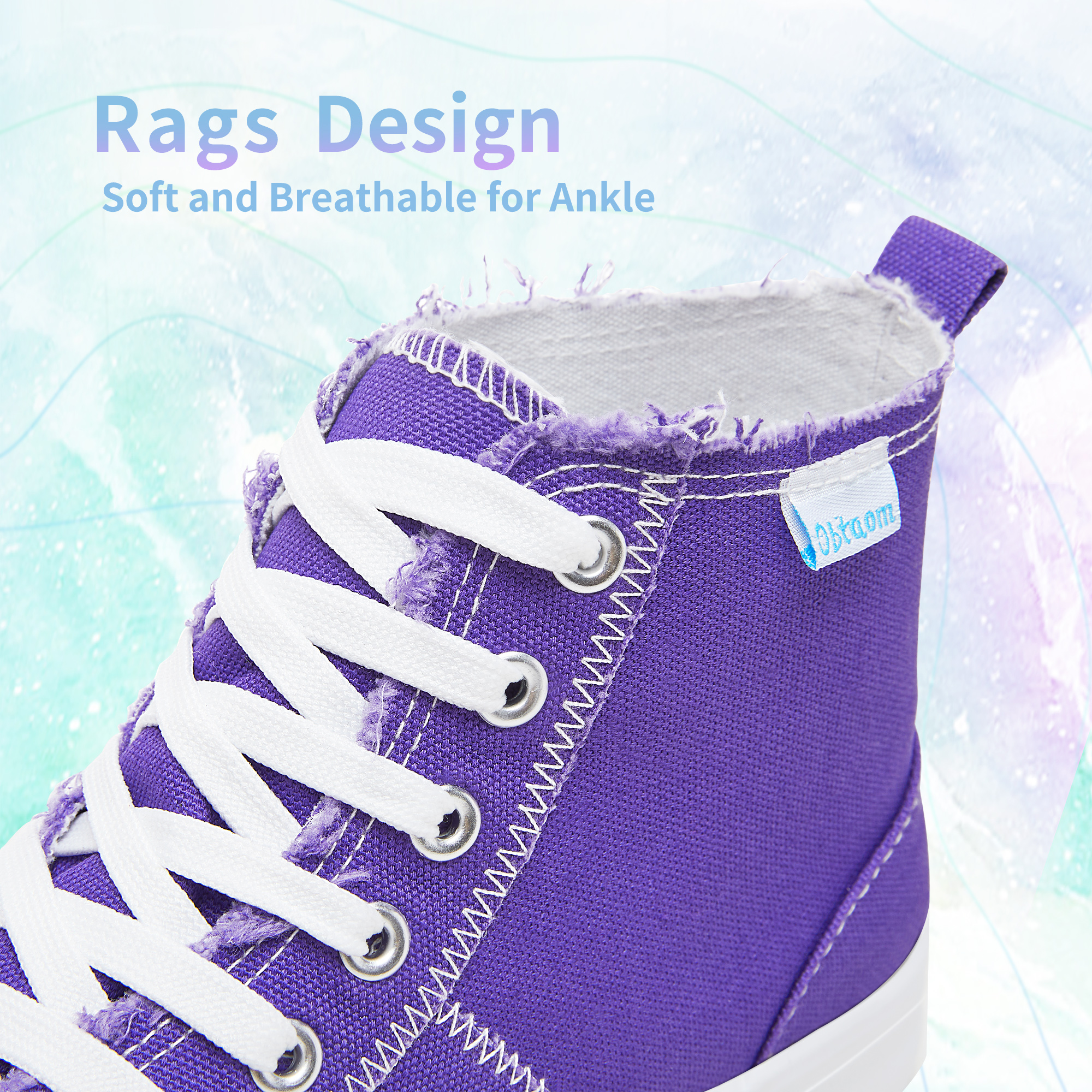 Obtaom Women's High Top Canvas Sneakers photo 5