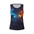 thumbnail image 3 of Picia Red And Blue Fire Dragon C Pattern Women's Workout Tank Top,Breathable Activewear,Slim Fit Athletic Top,Versatile Workout Moisture-wicking top-Large, 3 of 9