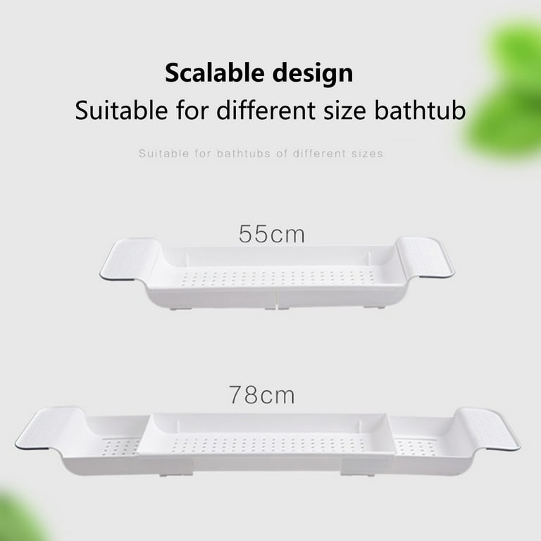 Scalable Bathtub Tray, Plastic Tub Shelf, Shower Bathtub Tray