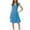 Blue, variant on Women's Solid Color Short-Sleeved V-Neck Casual Jumpsuit Large Swing Short Skirt for Summer