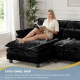 thumbnail image 3 of EPOWP Cloud Modular Sectional Sofa with Movable Ottoman, Comfy L Shaped Couch for Living Room, Chenille, 4-Seat, Stardust Black, 3 of 7