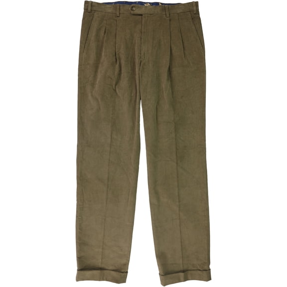 Ralph Lauren Mens Cuff Hem Dress Pants Slacks, Beige, 42W x 34L