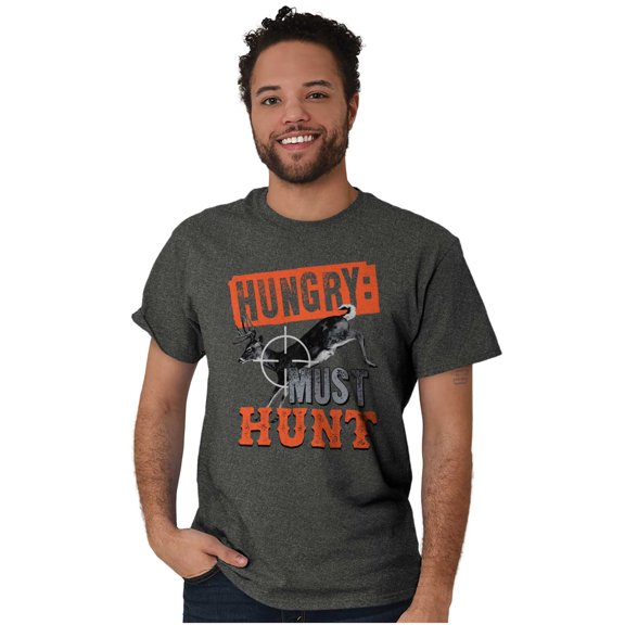Hunter Hungry Must Hunt Crosshairs Men's Graphic T Shirt Tees Brisco Brands S