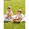 thumbnail image 3 of BemeyourBBs Newborn Twins Matching Outfits for Baby Boy Girl Twice The Love Half The Sleep Romper Short Sleeve Bodysuit 2Piece Come Home Outfit Shirt Summer Clothes Set, 3 of 8