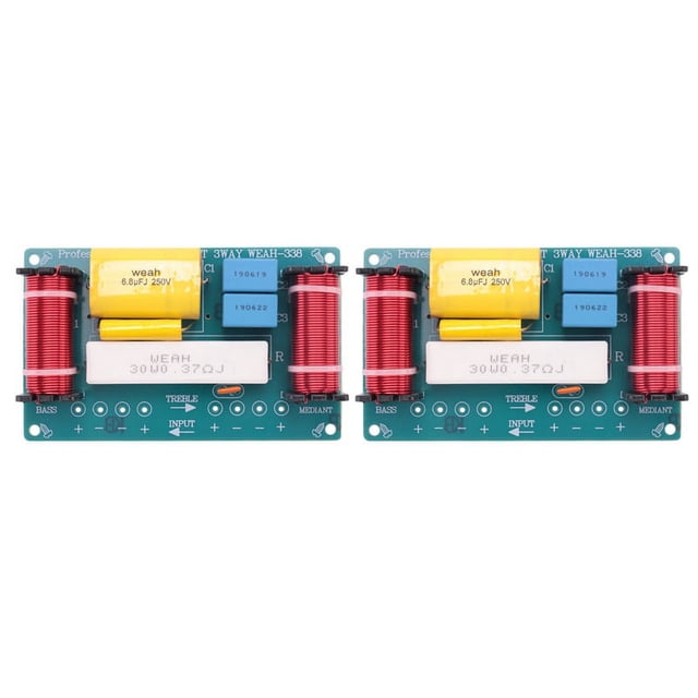 2Pcs 120W Speaker Crossover 3 Way Audio Frequency Divider Loudspeaker -338 3 Unit Crossover Filters for Speakers