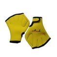 thumbnail image 1 of Guantes de natación, guantes de natación, abrigo, remo, guantes de agua, aletas de snorkel, guantes de mano para rafting, aeróbic acuático, adultos Amarillo, 1 of 8