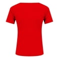 thumbnail image 4 of Helii Women's V Neck T Shirts – Short Sleeve Slim Fit T Shirt, Summer Basic Tees for Women, Solid Casual T Shirts with Regular Shoulder, Soft Lightweight Everyday T Shirts Red,XXXXL, 4 of 5