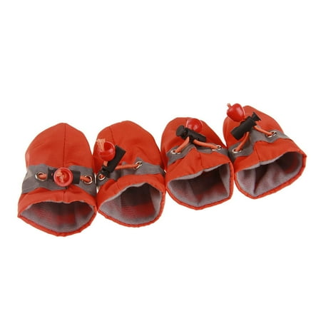KMYY 4 Pcs/Set Dog Cat Winter Warm Rain Boots Protective Pet Sports Anti-Slip Shoes