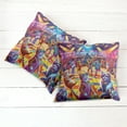 thumbnail image 5 of Ambesonne Cat Throw Pillow Cover Pack of 2, Trippy Funny Kitty Disco Scene, 2 Pcs-16"x16", Fuchsia Multicolor, 5 of 5