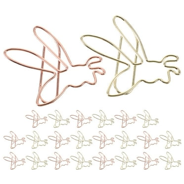 24pcs Paper Clips Paper Clamps Binder Clips Cute Small Paper Clips Holder Metal Paper Clips Novelty Paper Clips for Office Stationery Documents