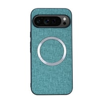 Decase for Google Pixel 9 / 9 Pro Case Compatible with Magsafe,Google Pixel 9 / 9 Pro Phone Case Soft Silicone Bumper Luxury Fabric Texture Business Cover,Green