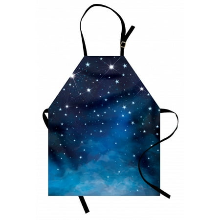 

Night Apron Vibrant Star in Abstract Ombre Style Sky Astronomy Themed Graphic Unisex Kitchen Bib Apron with Adjustable Neck for Cooking Baking Gardening Pale Blue Dark Blue White by Ambesonne