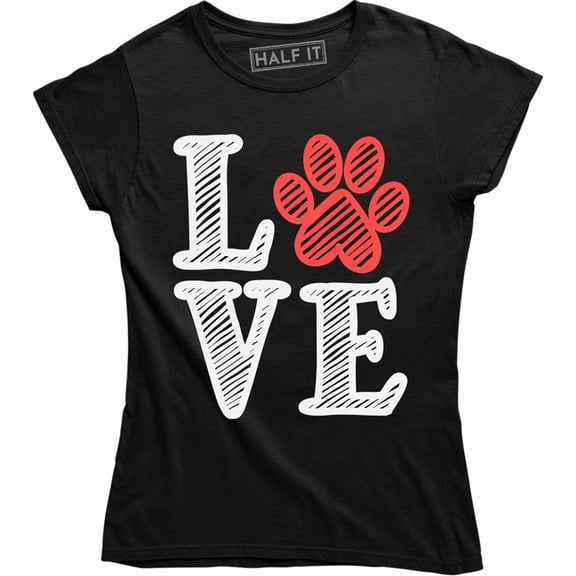 Cool Love Design With Dog Footprint Women's Gift Tee Shirt