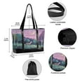 thumbnail image 2 of FORMRS Canvas Laptop Tote Bag for Women with 15.6" Computer Compartments Shoulder Handbag, Green Night Deer, 2 of 7