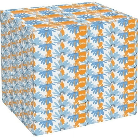 Kleenex Professional Facial Tissue for Business (21606), Flat Tissue Boxes,48 Boxes/Case,125 Tissues/Box(Pack of 6)