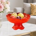 thumbnail image 1 of Frutero con pedestal y diseño escurridor, decoración de mesa, moderno, decoración del hogar, soporte para aperitivos, bandeja de frutas para encimera Rojo, 1 of 8