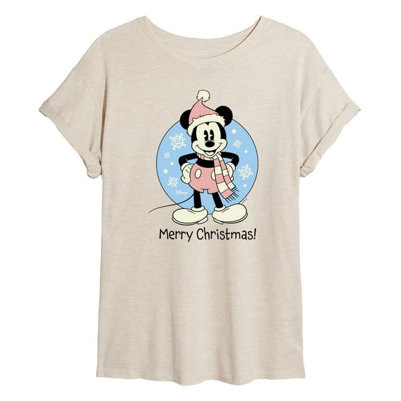 Disney - Mickey Merry Christmas - Juniors Ideal Flowy Muscle T-Shirt