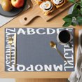 thumbnail image 2 of White Letters Placemats Set of 8 Modern Minimalist Style Sky Grey Place Mats Indoor Wipeable Table Mats Washable Cloth Dining Table Placemats for Kitchen Holiday Party Home Decor 13x19 Inch, 2 of 9