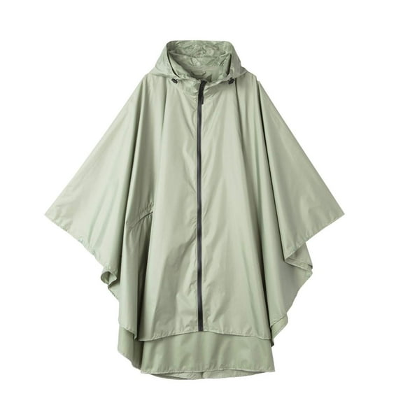 Women'S Rain Poncho Stylish Waterproof Raincoat With Hooded Zipper